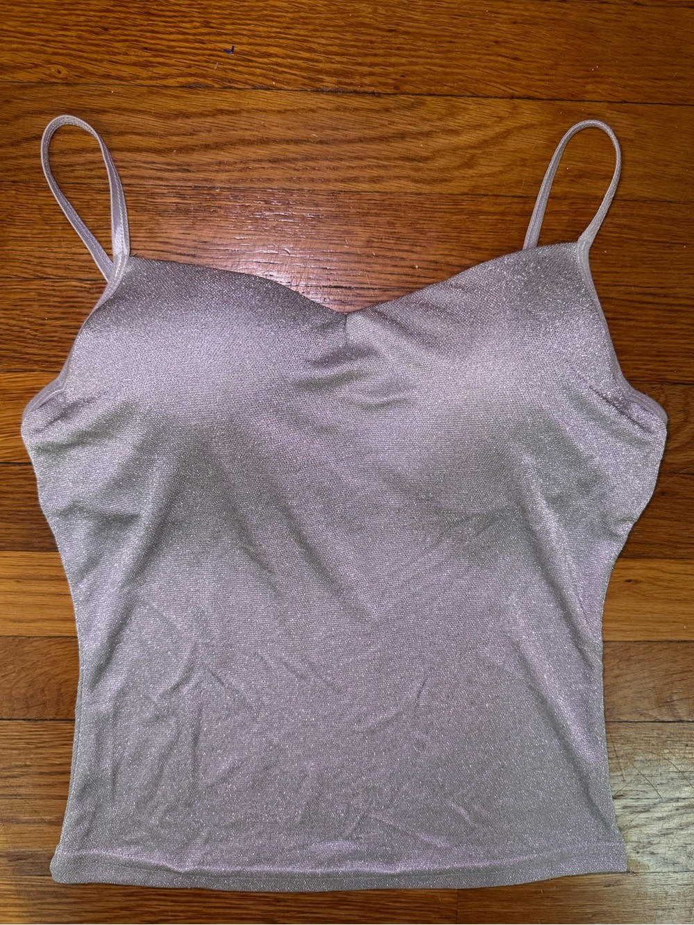 Y2K Shimmery Simply By E Vintage Mesh Padded Camisole Tank Top